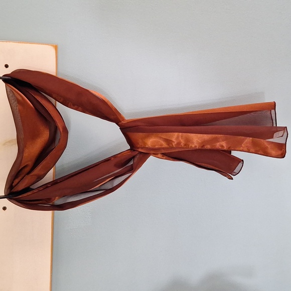 🇺🇸 Set of 2 silky scarves. American flag and brown stripes. Scarf set. - Picture 8 of 11